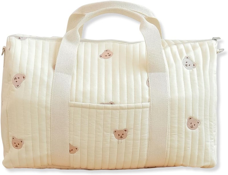 SONARIN Large Capacity Embroidery Diaper Bag Tote,Lightweight Travel Duffel Bag Messenger Bag Nappy Changing Bag Mummy Bag - Image 1